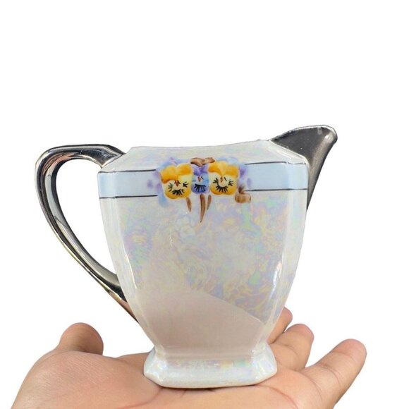 Vintage Germany Porcelain Ohme Sugar And Creamer W Tray Set 3 Signed J G Beard - Picture 10 of 16